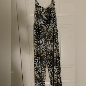 Tropical Jumpsuit Strapless Tube Top